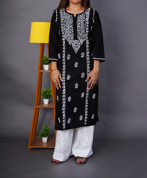 Basic Cotton Kurta - Black