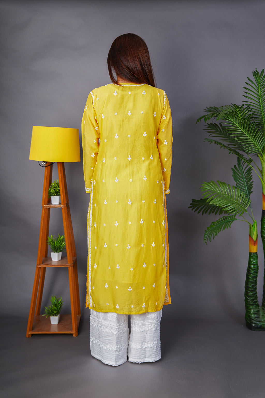 Sunshine Yellow Chanderi Kurta with Exquisite Handwork Chikankari