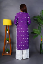 Royal Purple Chanderi Kurta with Elegant Handwork Chikankari
