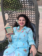 Cotton Chikankari Solid Women's Shirt Tunic with Floral Embroidery - Aqua Blue
