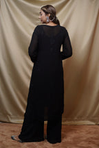 Viscose Black Fine Chikankari Kurti