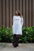 Muslin Tunic Style Kurti - Purple Thread
