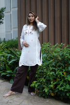 Muslin Tunic Style Kurti - Purple Thread