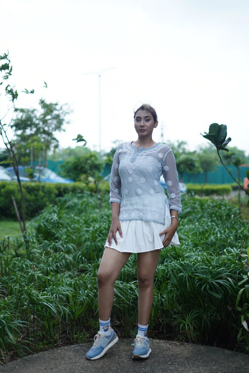 Viscose Grey Short Kurti