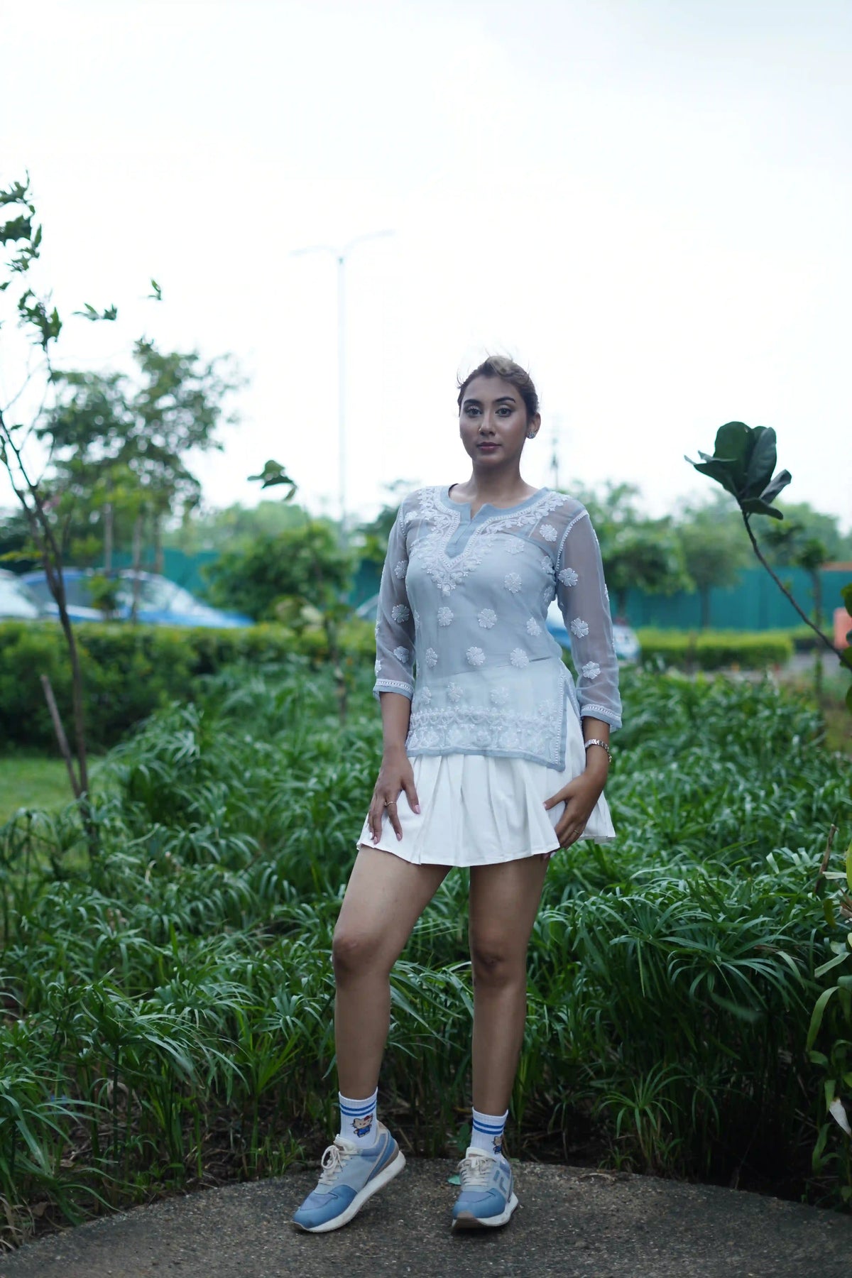 Viscose Grey Short Kurti