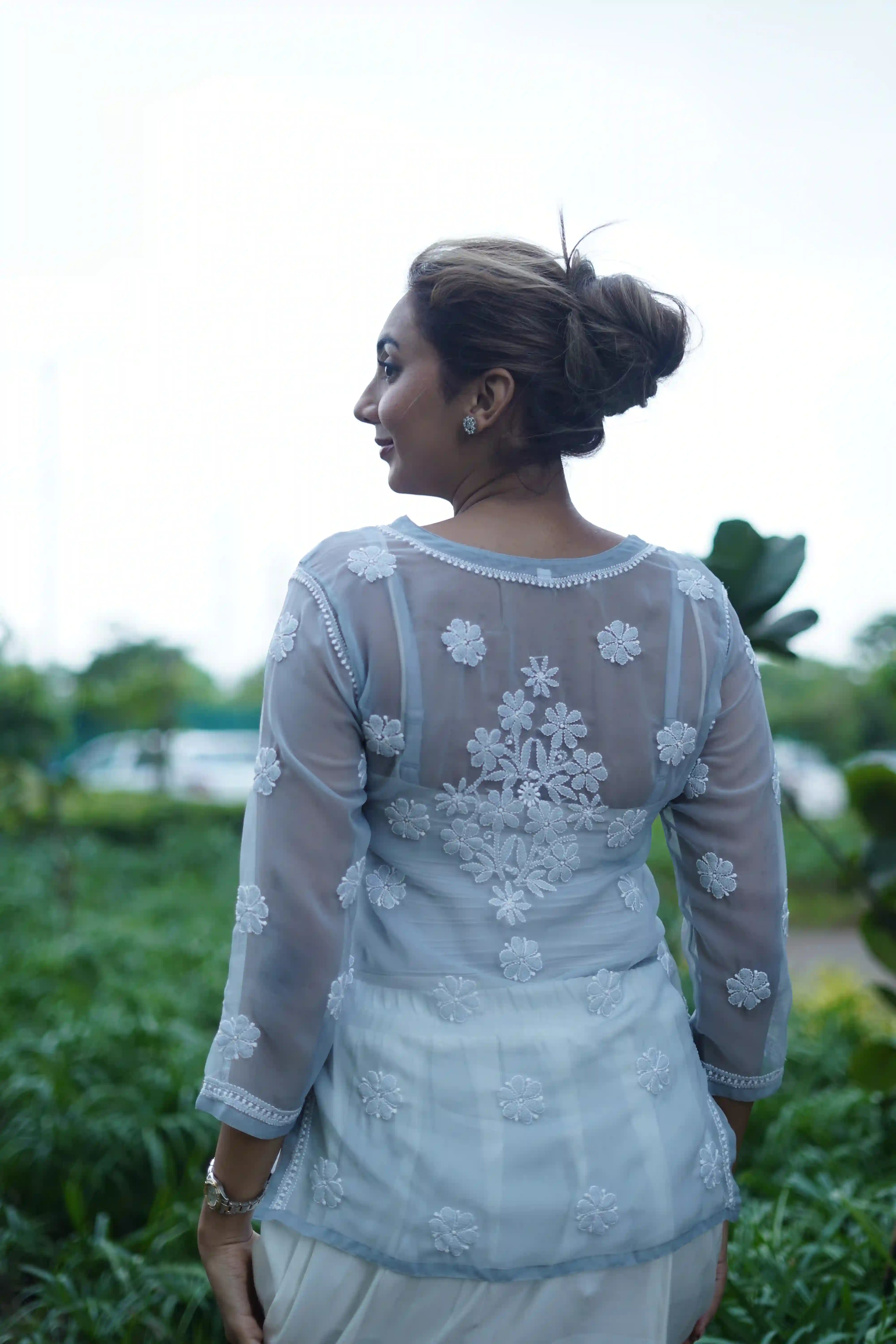 Viscose Grey Short Kurti