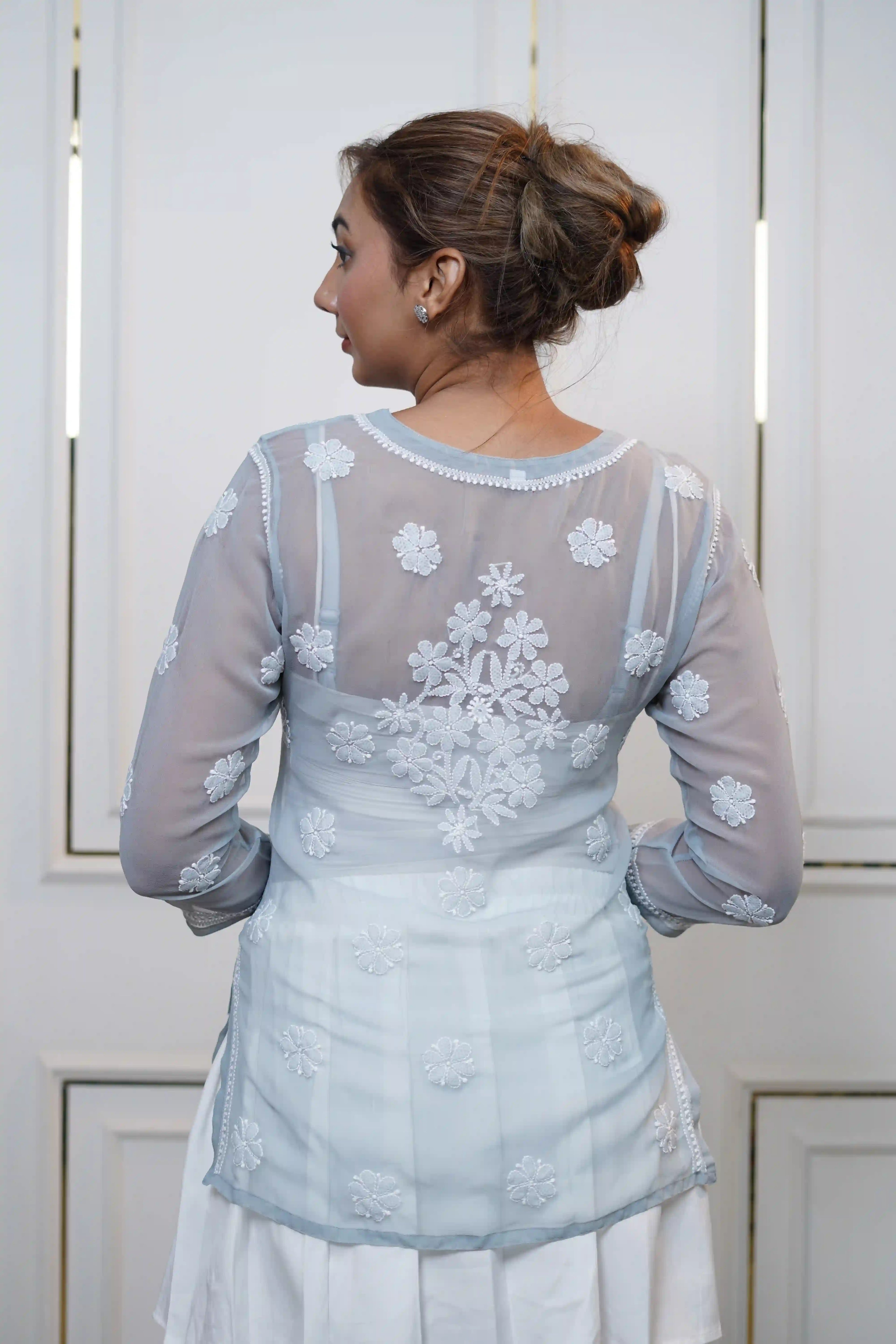 Viscose Grey Short Kurti
