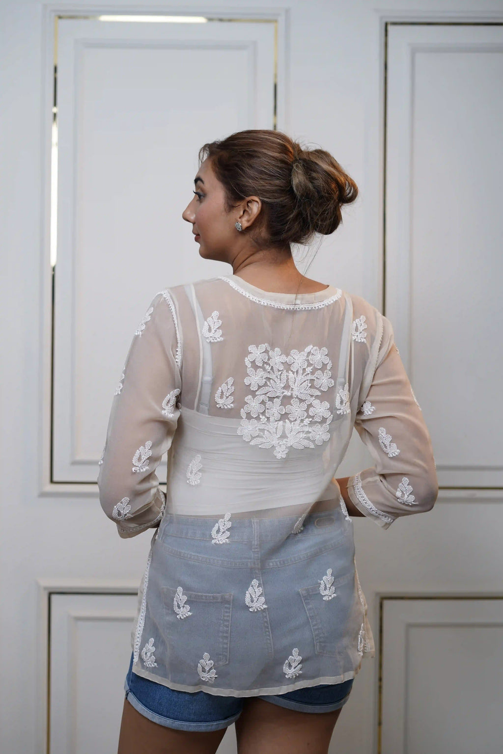 Viscose Beige Short Kurti