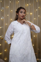 Voile White Fine Chikankari Kurti
