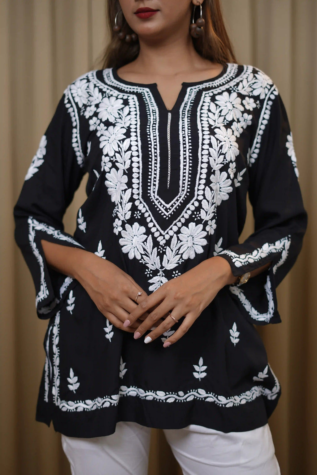 Premium Modal Black Short Kurti
