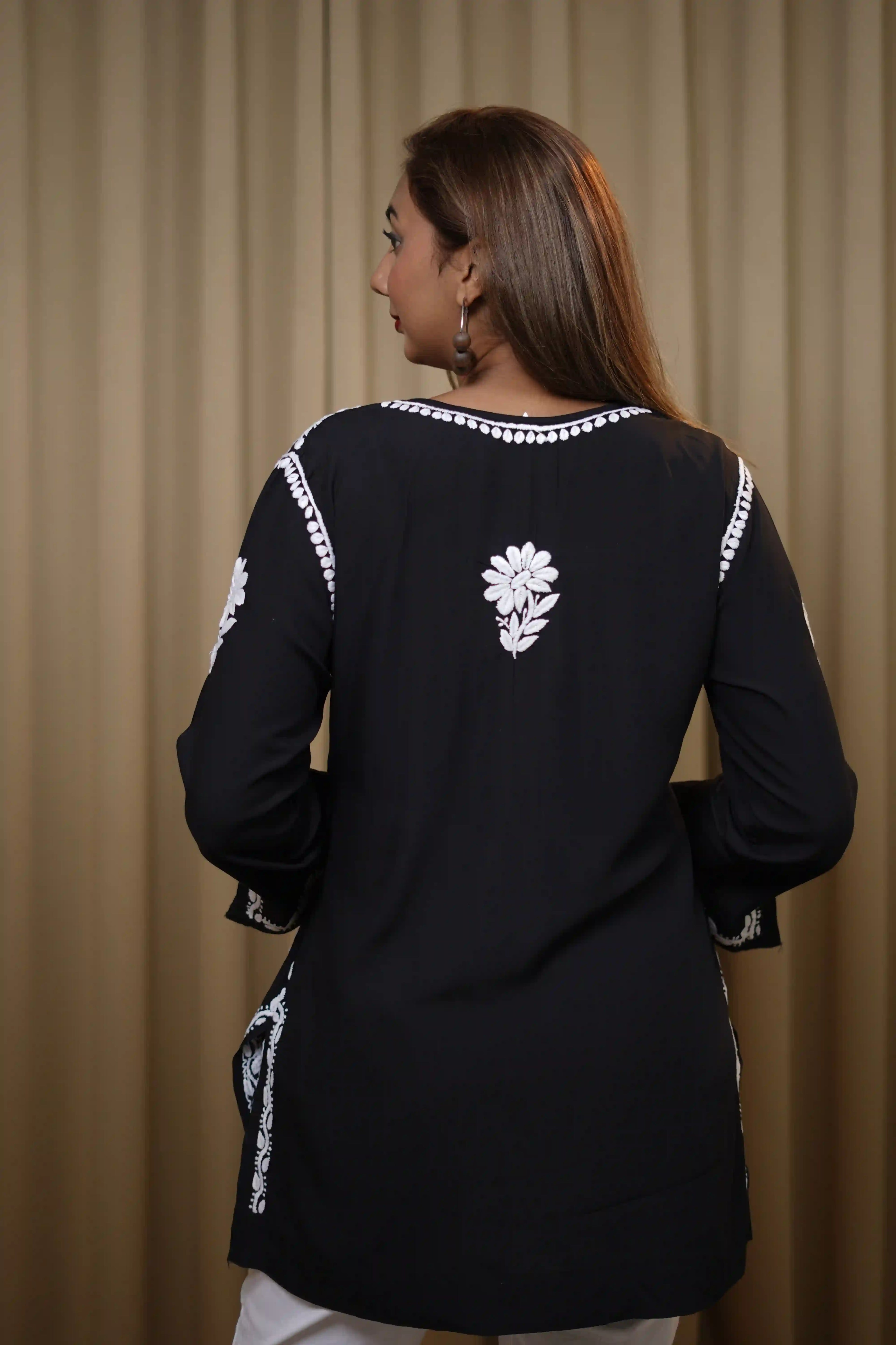 Premium Modal Black Short Kurti