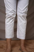 Pure Cotton Fully Stretchable Pants with Intricate Jaal Work