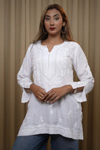 Premium Modal White Short Kurti