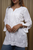 Premium Modal White Short Kurti