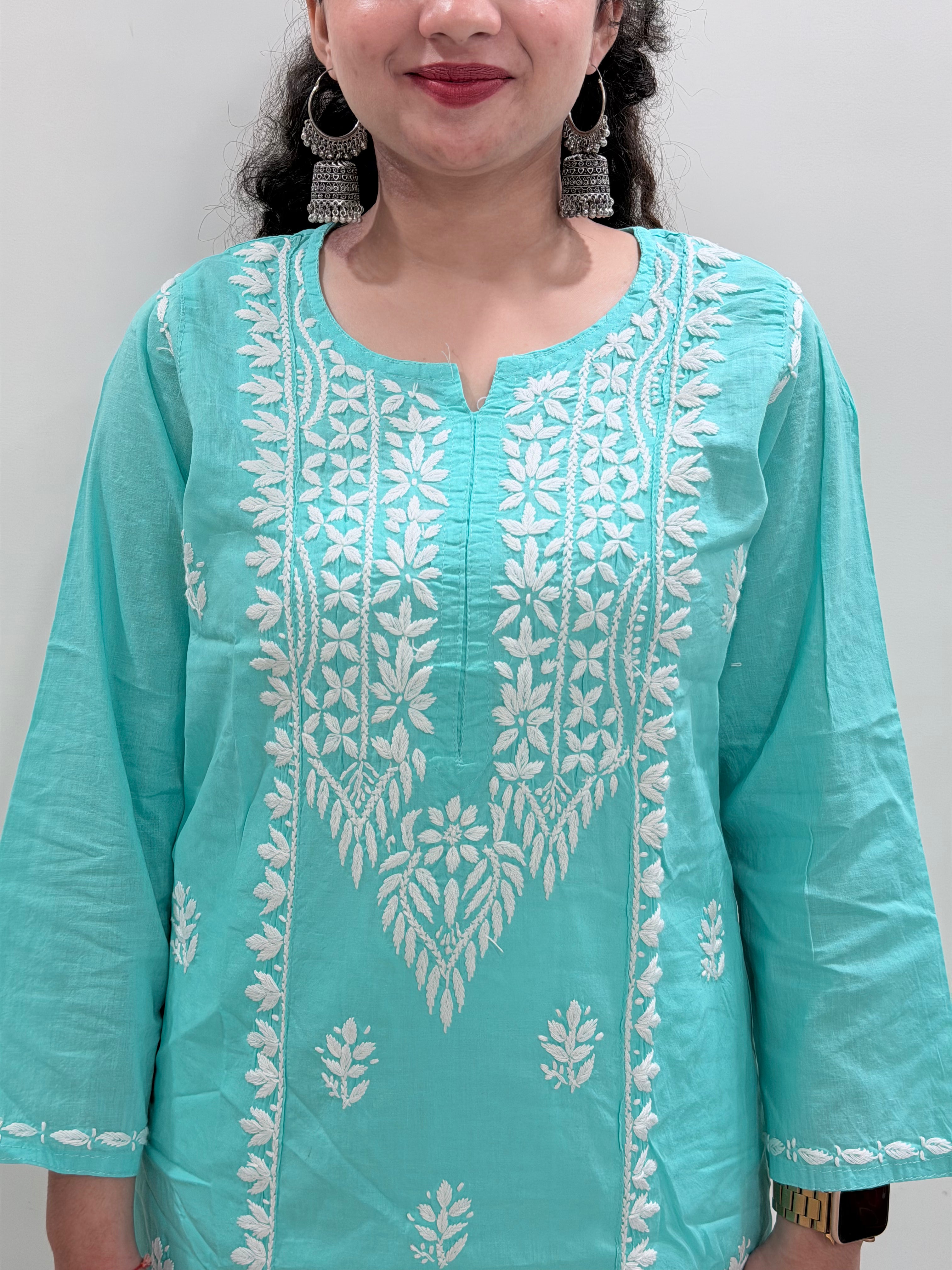 Basic Cotton Kurta - Sea Green