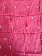 Pure Mul-chanderi Carrot Red  - Unstitched