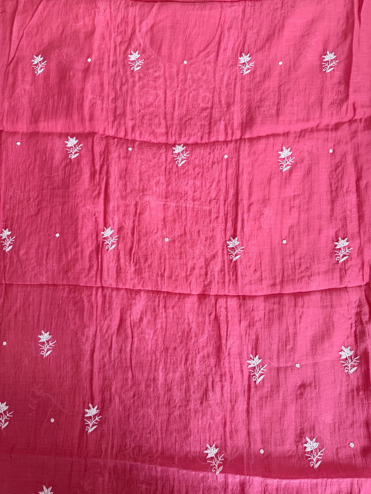 Pure Mul-chanderi Carrot Red  - Unstitched