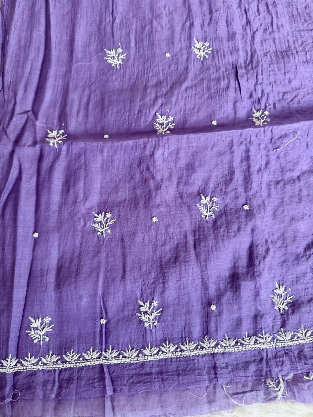 Pure Mul-chanderi Purple - Unstitched