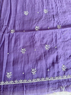 Pure Mul-chanderi Purple - Unstitched