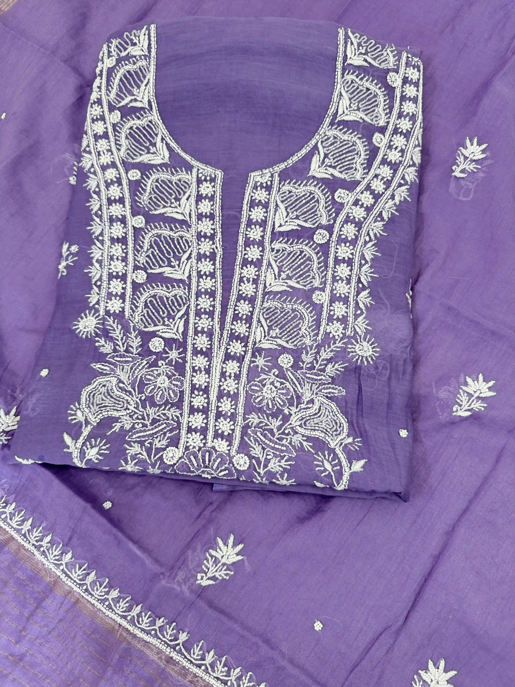 Pure Mul-chanderi Purple - Unstitched