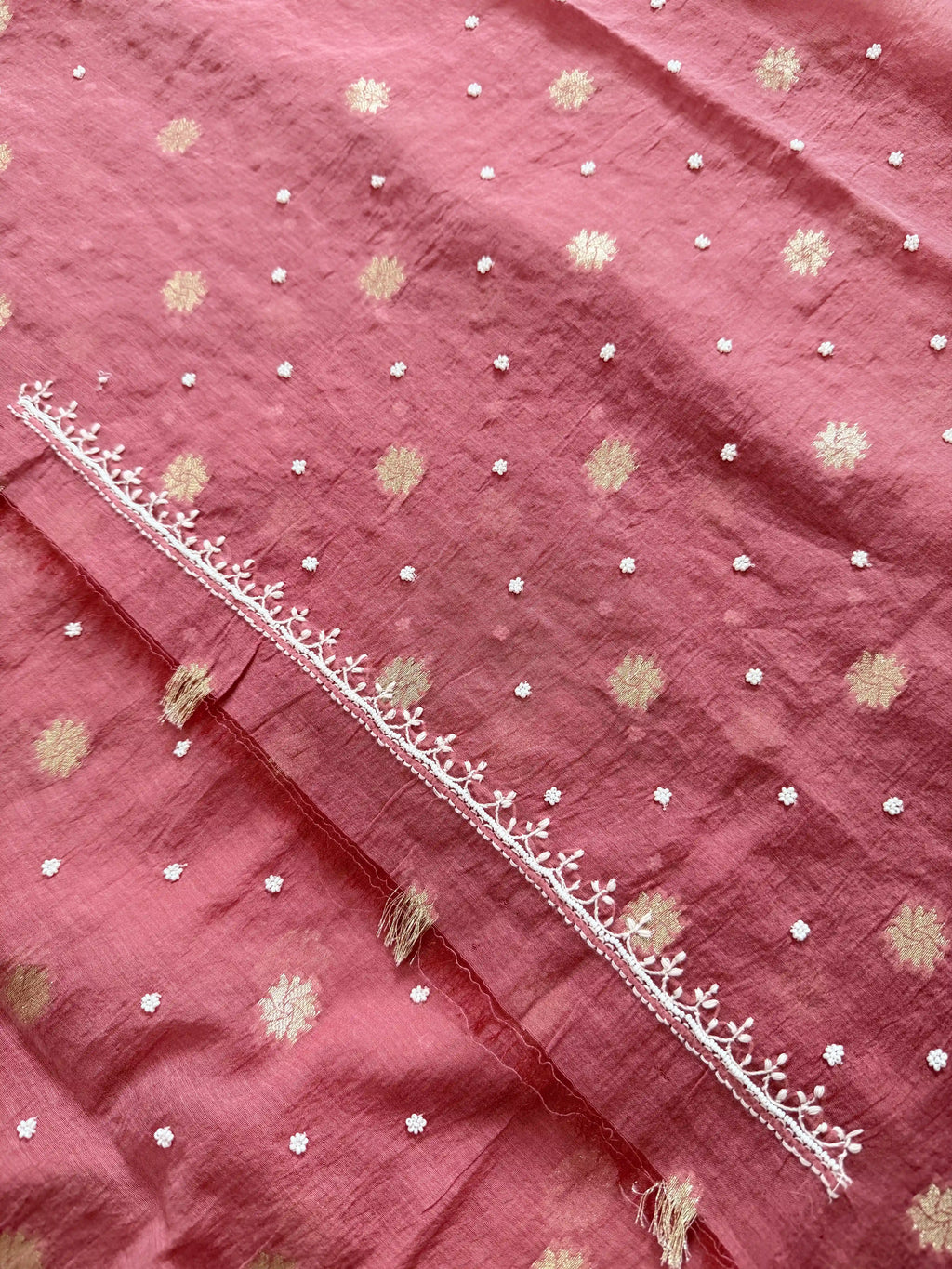 Pure Mulmul Brick Red - Unstitched