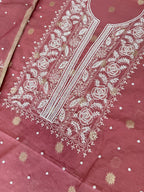 Pure Mulmul Brick Red - Unstitched