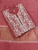 Pure Mulmul Brick Red - Unstitched