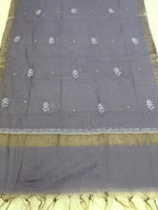 Pure Mul-chanderi Grey - Unstitched