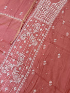 Pure Mul-chanderi Brick Red  - Unstitched