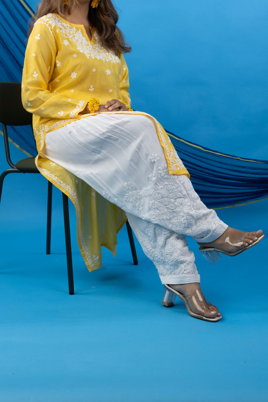 Elegant White Chikankari Handwork Salwar