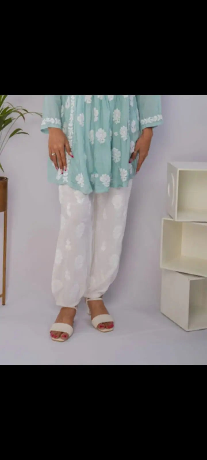 Graceful White Afghani Salwar with Handwork Chikankari – Ethnic Elegance
