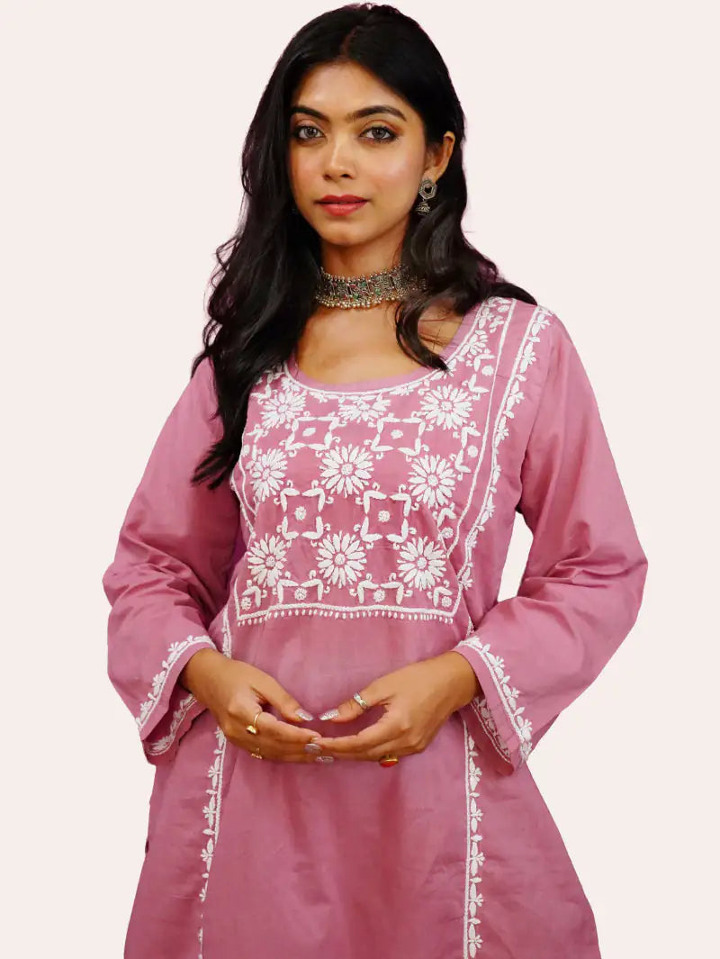 dusty-rose-chikenkari-kurta