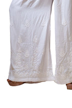 Rayon Hand-Embroidered Chikankari Solid Women's Palazzo
