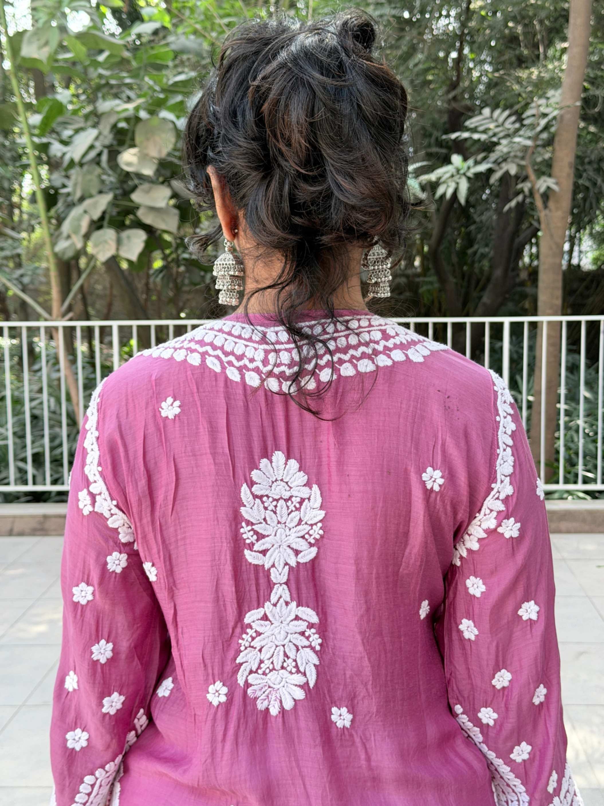 Dusty Mauve Delight Premium Muslin Handwork Chikankari Kurti