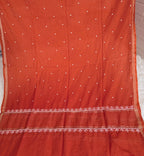 Mulmul Chikankari Solid Women's Unstitched Suit - Orange