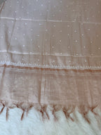 Tissue Chikankari Solid Women's Unstitched Suit - Beige